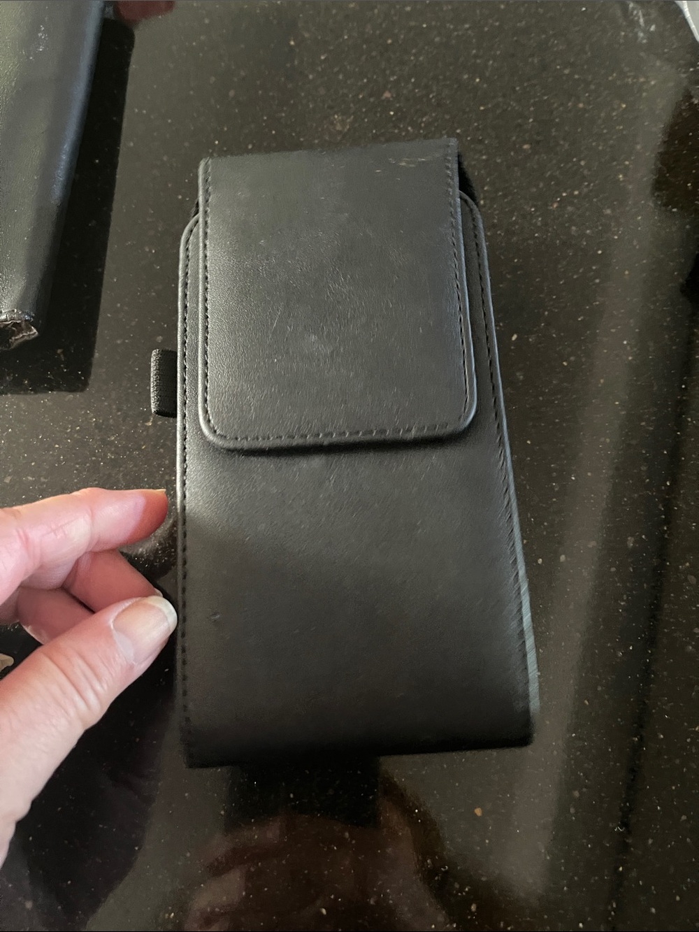 Black Universal Leather Flip Magnetic Phone Holster